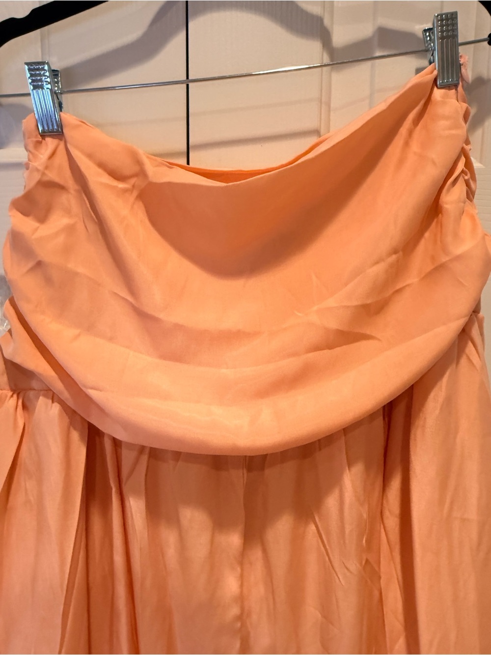 Peach Sleeveless 2 Piece Top and Skirt Layered Blouse - Picture 5 of 7
